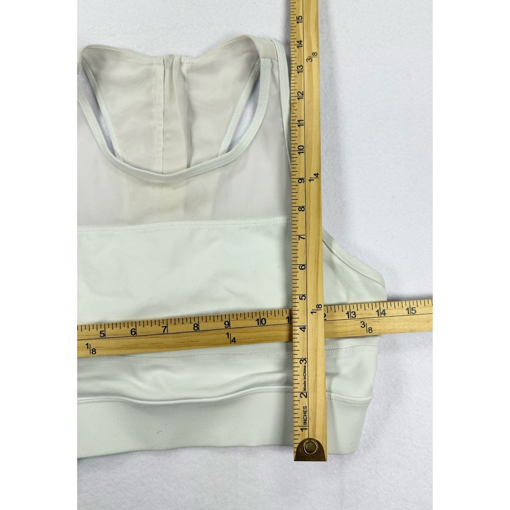 Zyia Active White Mesh High Neck Racerback Sports Bra with Back Zipper - Picture 3 of 11